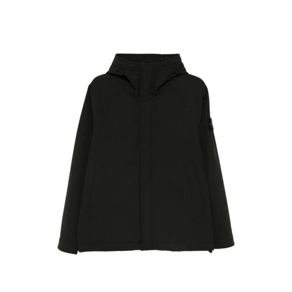Stone Island Black Jackets - Hooded Jackets Men